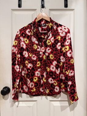 The Kooples - Floral Print Blouse - Long Sleeve Button Up Shirt - Size 2